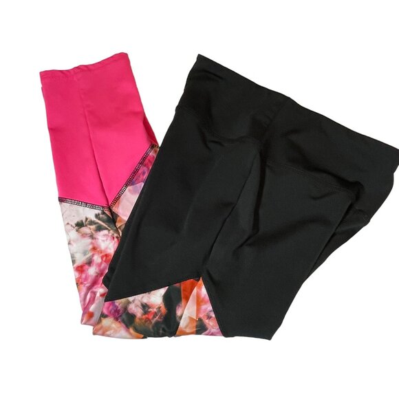 RBX Women's Floral & Geometric Print Leggings Small Black/Pink 88% Polyester 12% - Picture 4 of 6